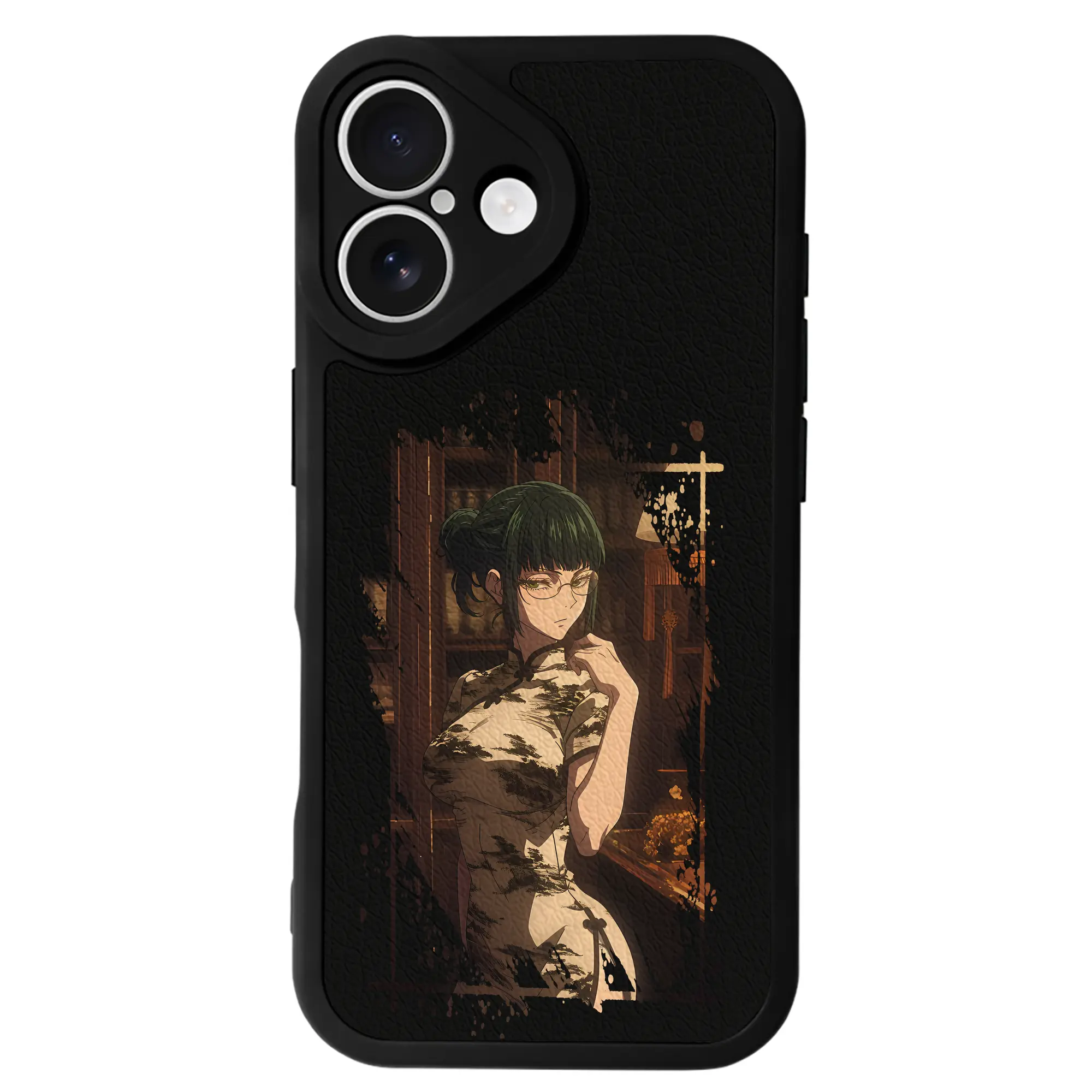 呪術廻戦 グッズ,禪院 真希 - IPhone 16シリーズ対応 ・ シリコンスマホケース ・ レザー調 ・ 高精度フィット ・ 耐衝撃 ・ ワイヤレス充電対応 ・ 精密カット